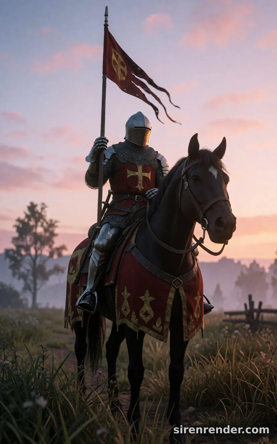 Knight at dawn, short prompt: Knight at dawn, short prompt, seed 11