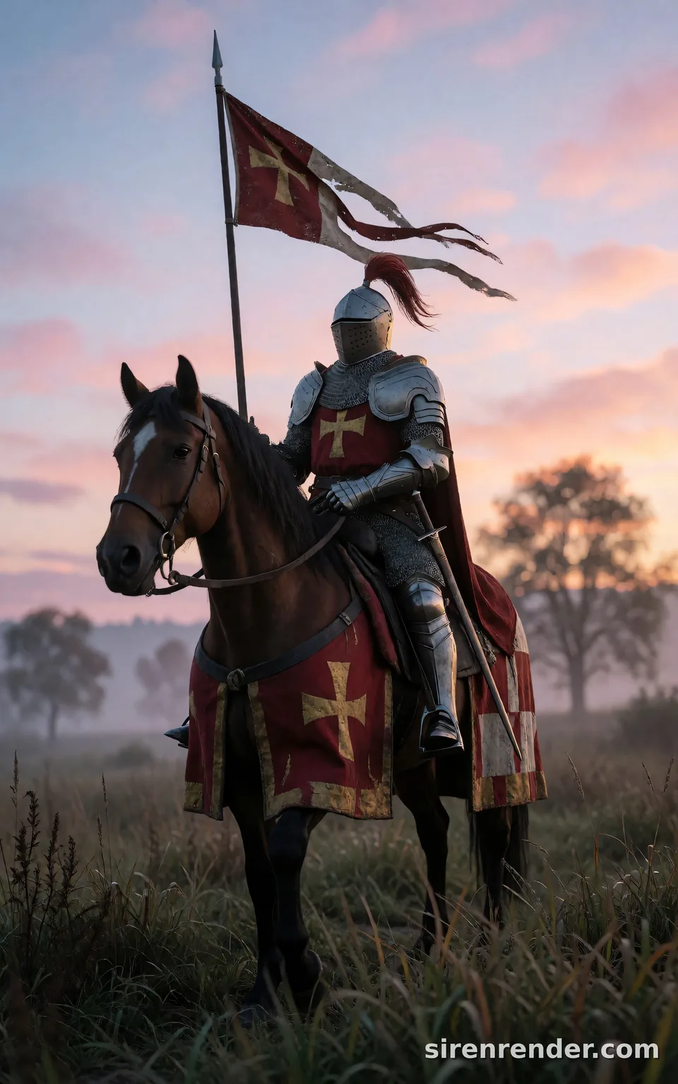 Knight at dawn, short prompt: Knight at dawn, short prompt, seed 33