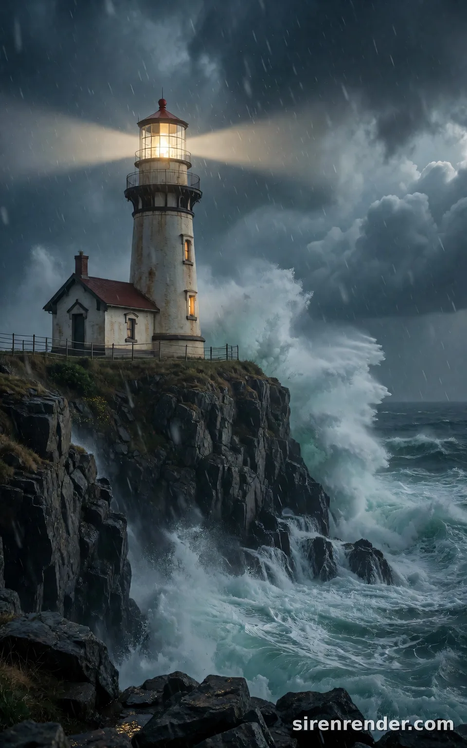 Lighthouse in a storm, short prompt: Lighthouse in a storm, short prompt, seed 22