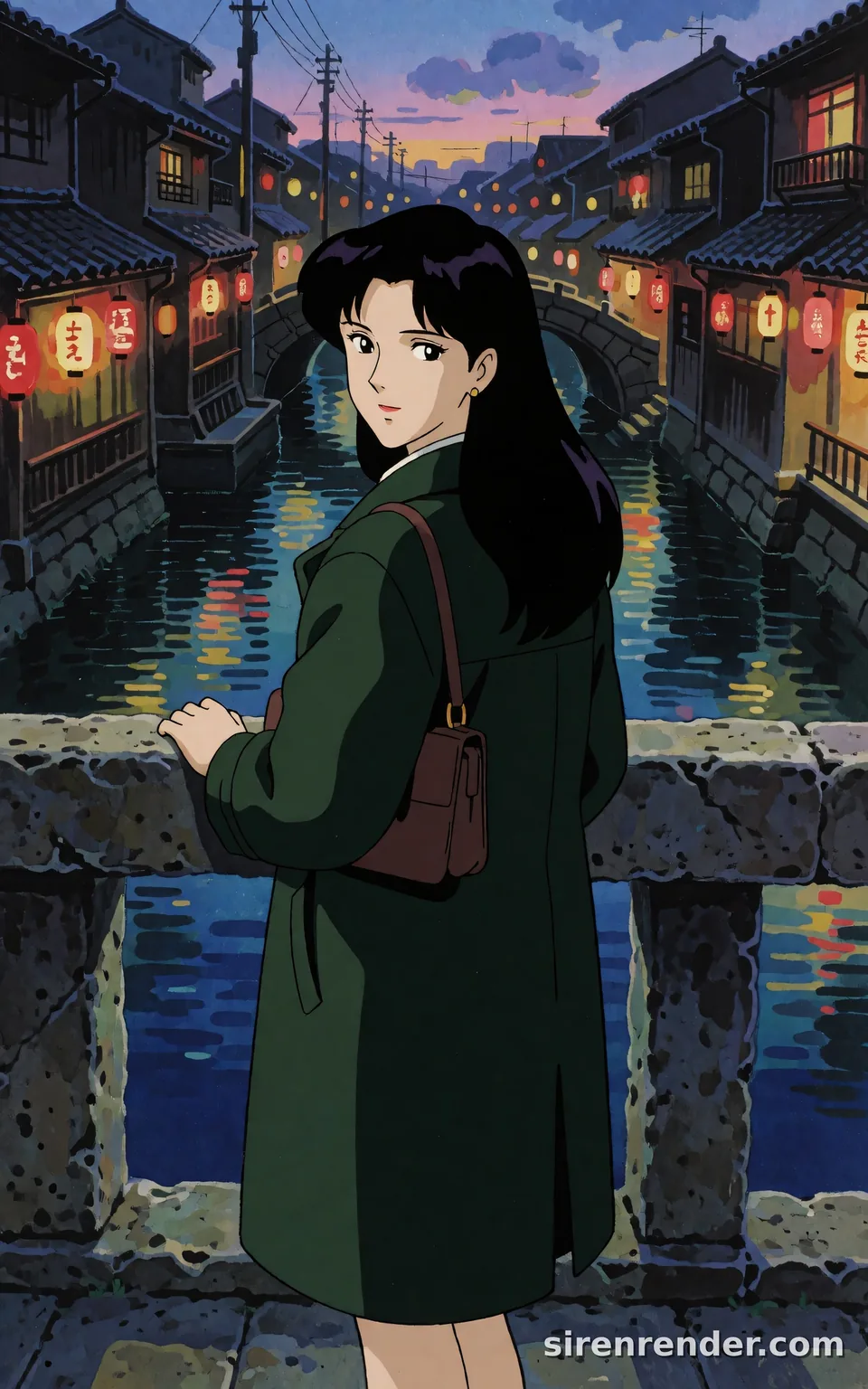 Krea 2 render: 1990s anime cel with a hand-painted background seed 502