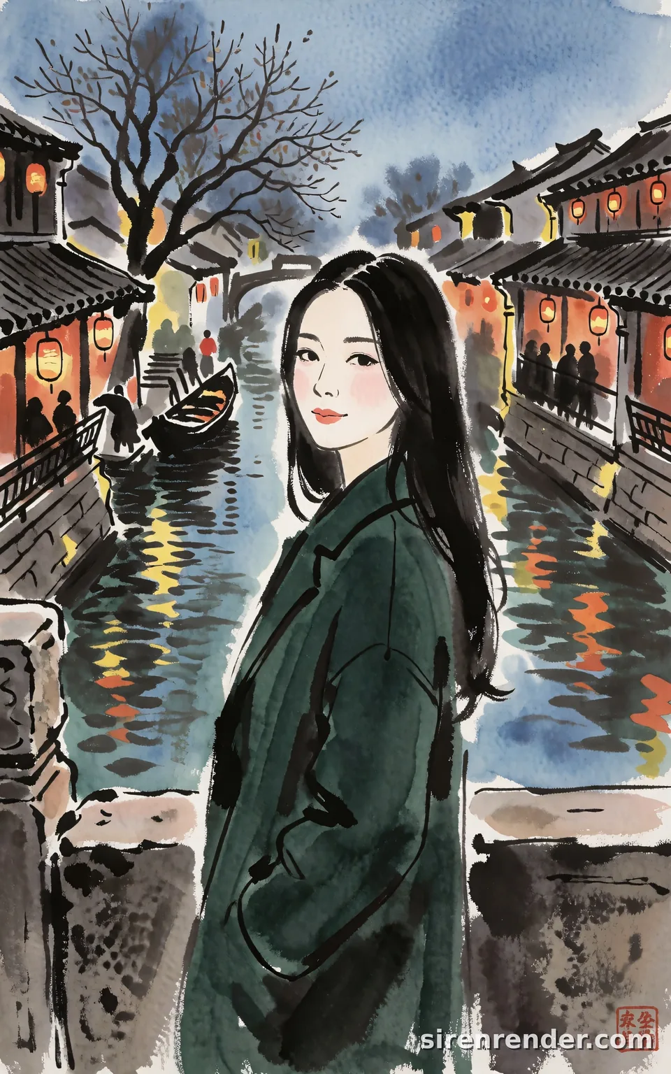 Krea 2 render: Chinese ink wash painting seed 501