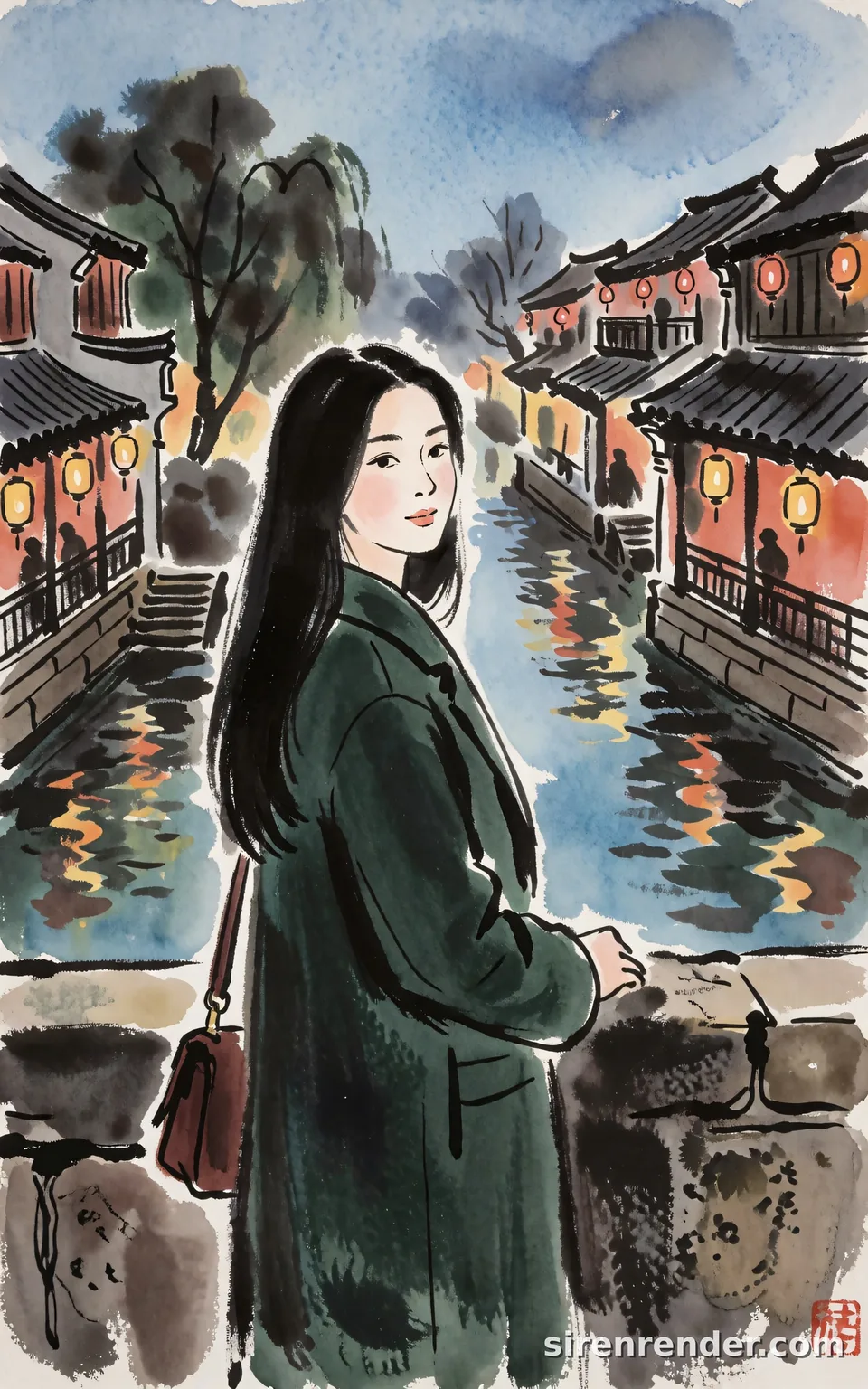 Krea 2 render: Chinese ink wash painting seed 502