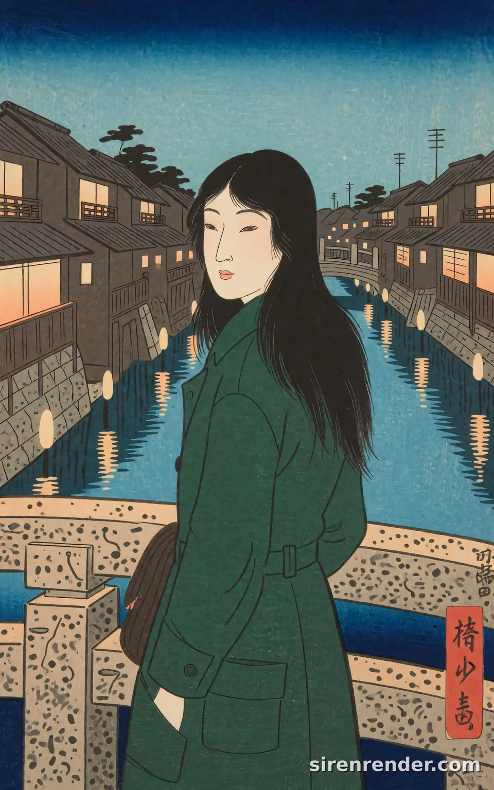 Krea 2 render: Japanese ukiyo-e woodblock print seed 501