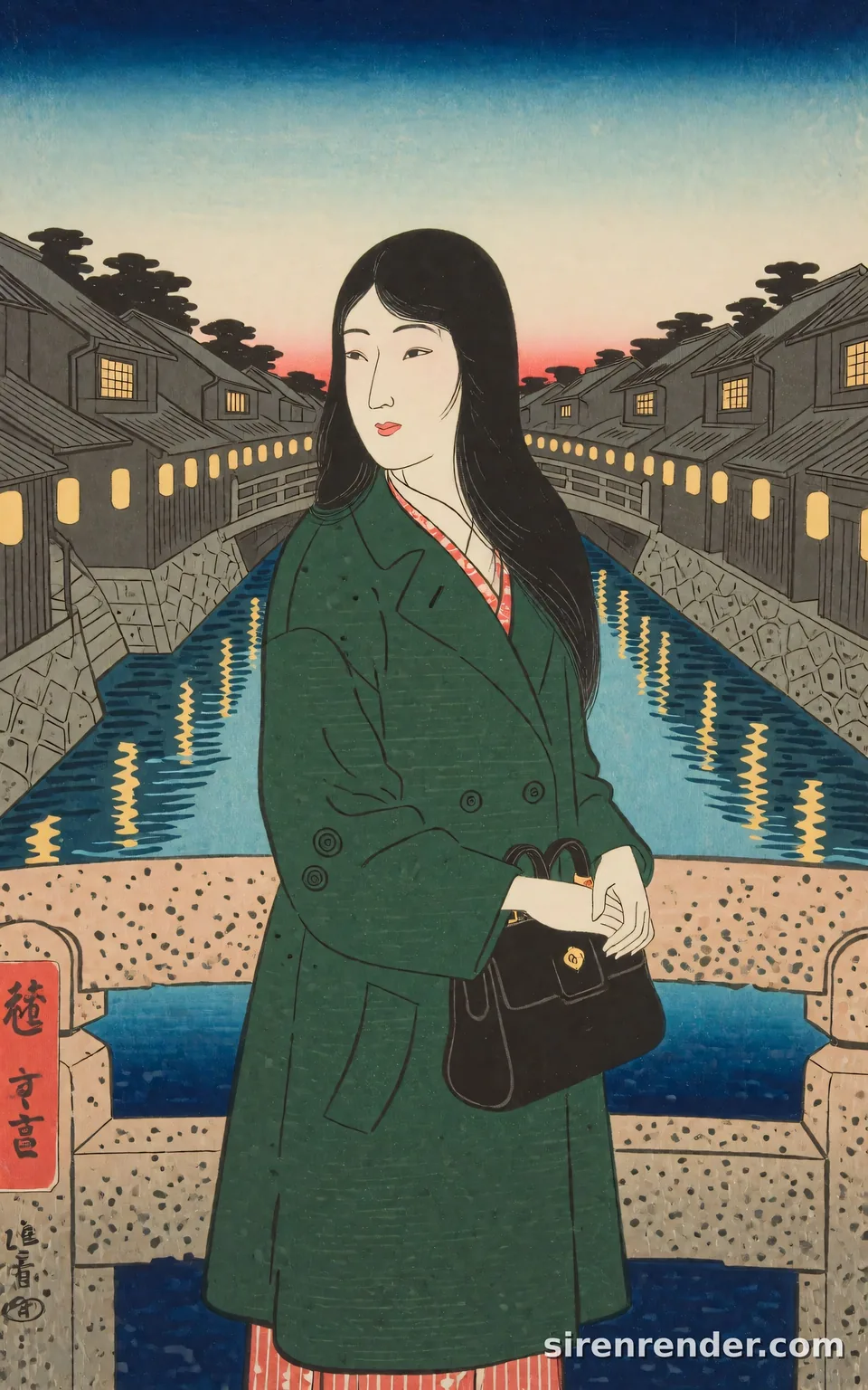 Krea 2 render: Japanese ukiyo-e woodblock print seed 502