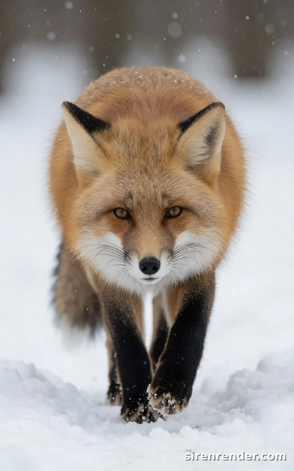 Krea&rsquo;s own example: a fox walking in the snow