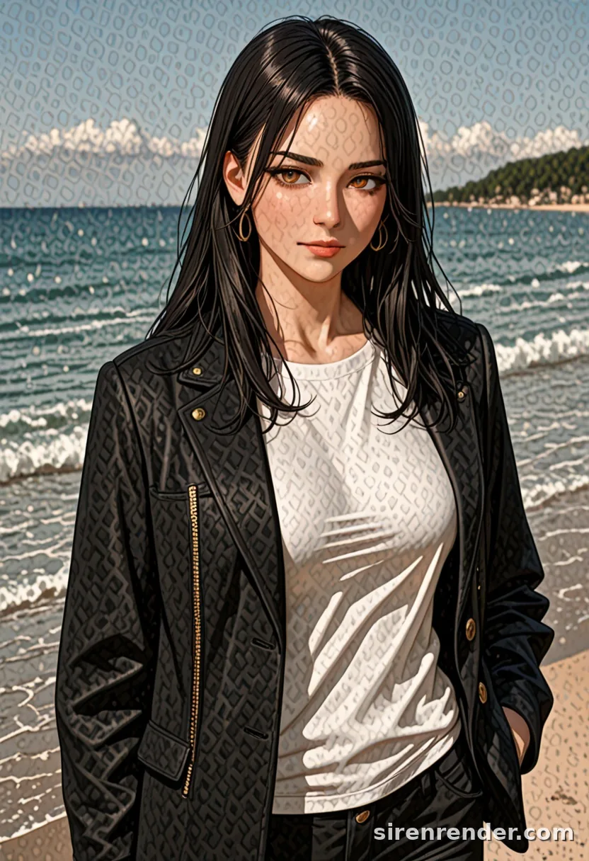 WAI-Illustrious render with the tag beach, seed 1001