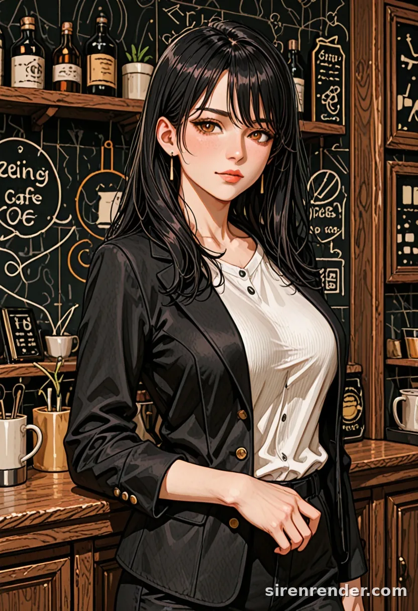 WAI-Illustrious render with the tag cafe, seed 1001