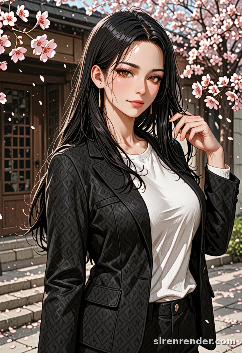 WAI-Illustrious render with the tag cherry blossoms, seed 1001