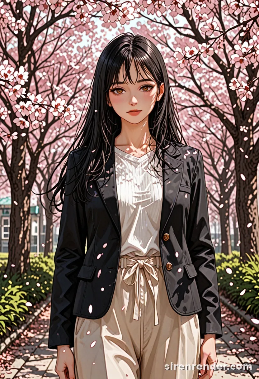 WAI-Illustrious render with the tag cherry blossoms, seed 1002