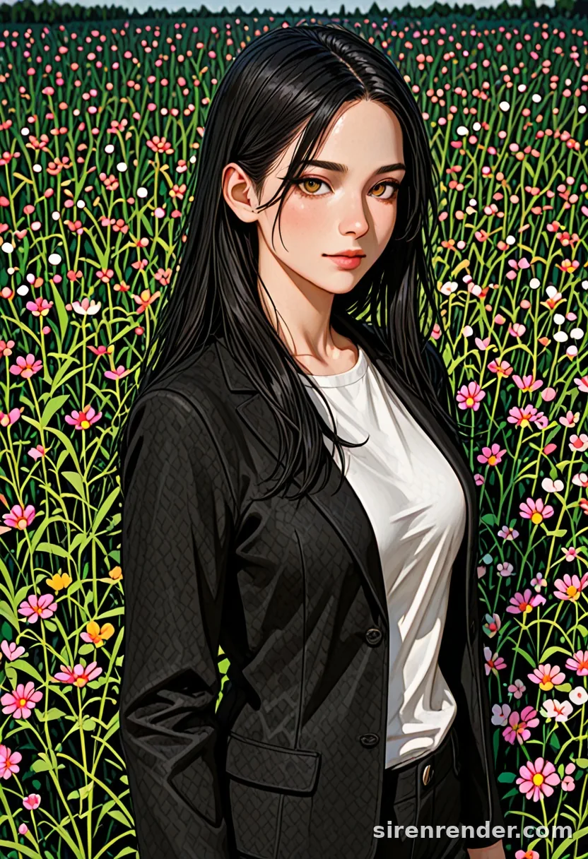 WAI-Illustrious render with the tag field of flowers, seed 1001