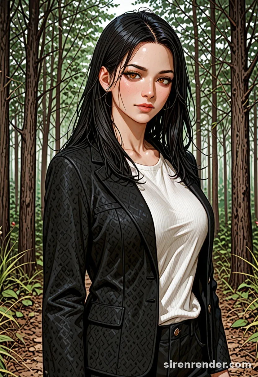 WAI-Illustrious render with the tag forest, seed 1001