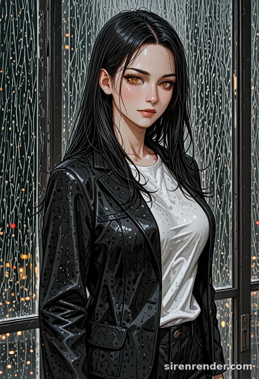 WAI-Illustrious render with the tag rain, seed 1001