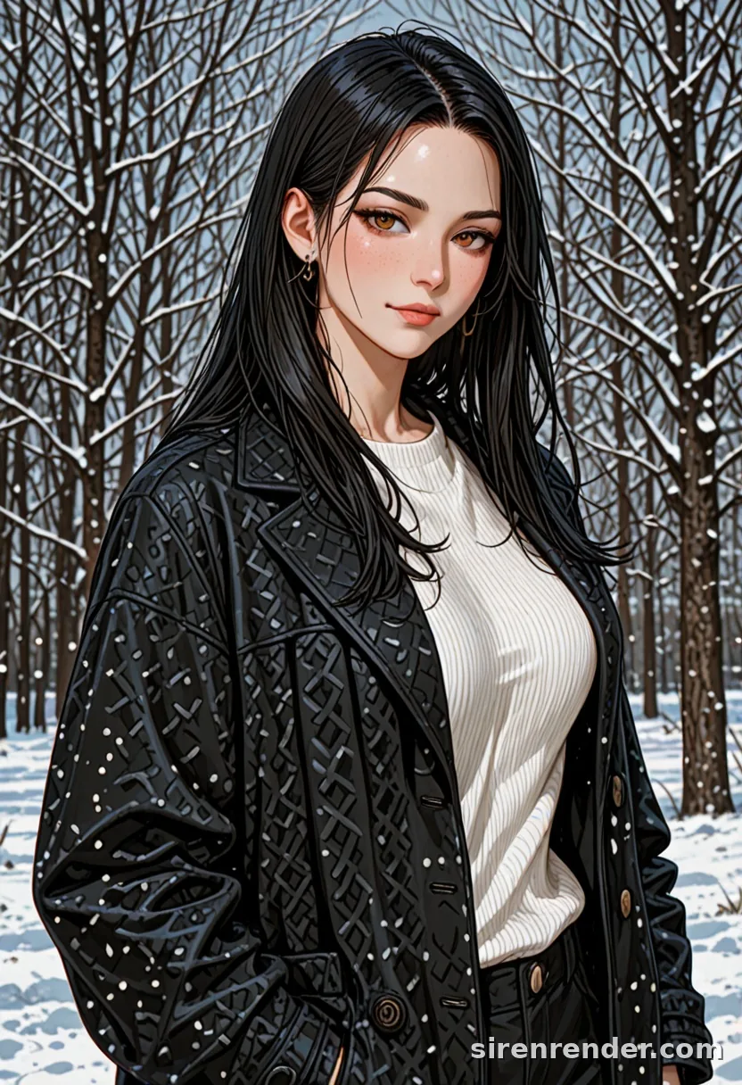 WAI-Illustrious render with the tag snow, seed 1001