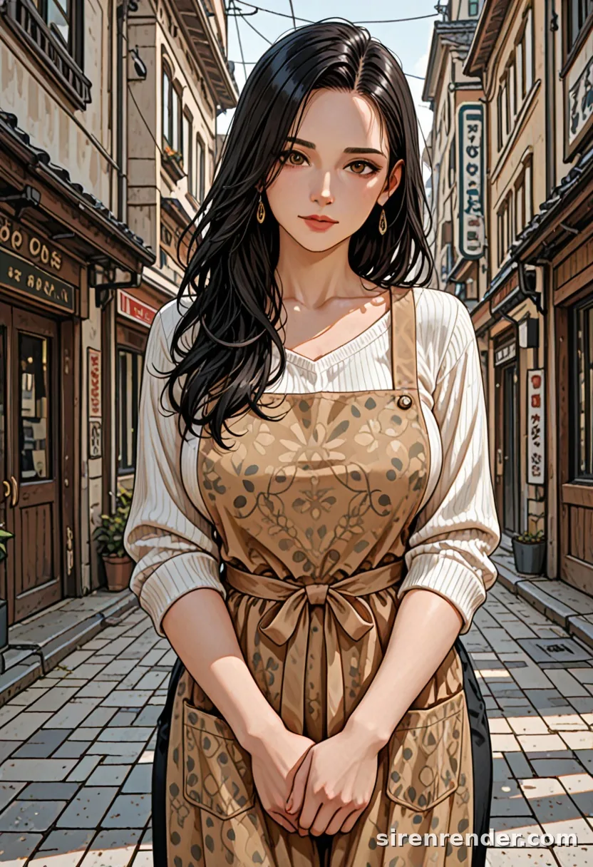 WAI-Illustrious render with the tag apron, seed 1001