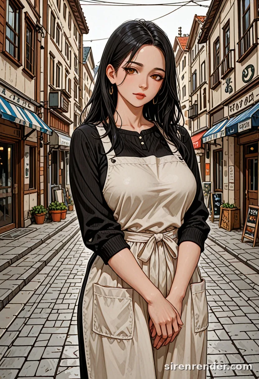 WAI-Illustrious render with the tag apron, seed 1002