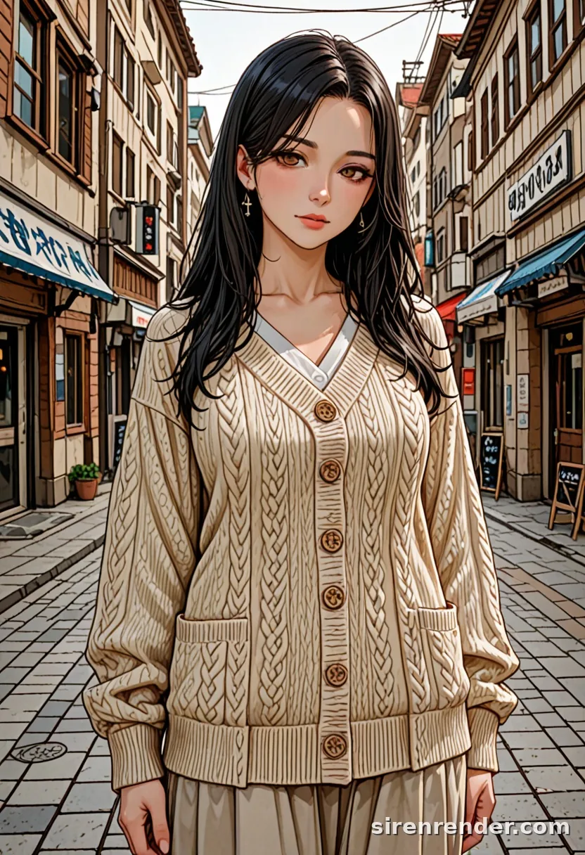 WAI-Illustrious render with the tag cardigan, seed 1002