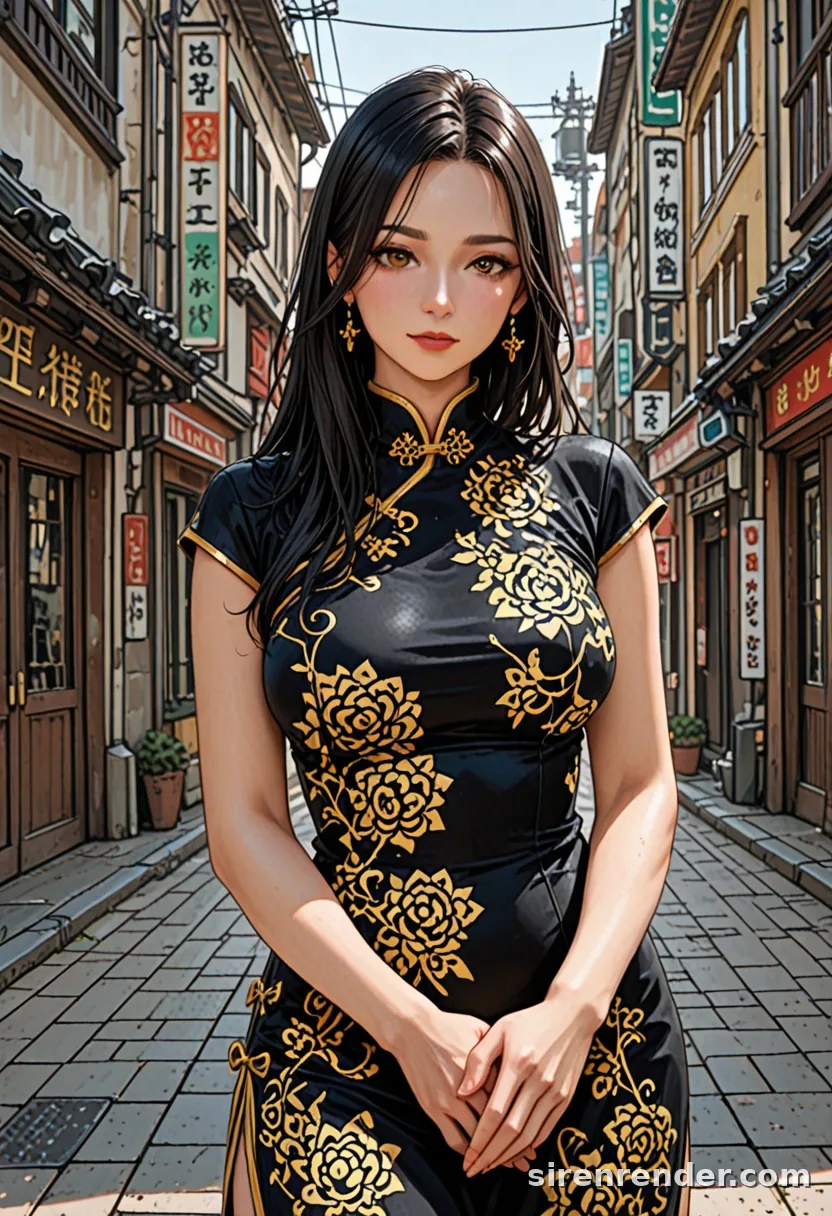WAI-Illustrious render with the tag china dress, seed 1001
