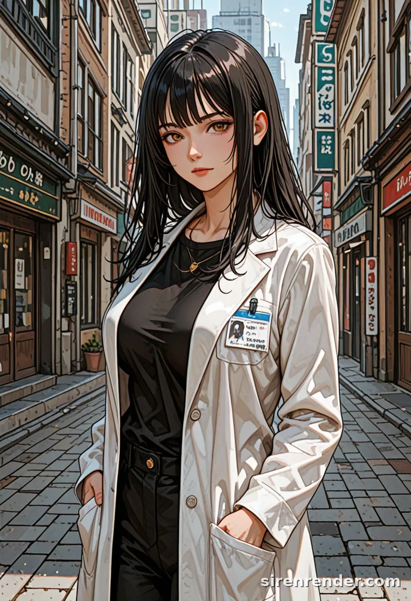 WAI-Illustrious render with the tag lab coat, seed 1001
