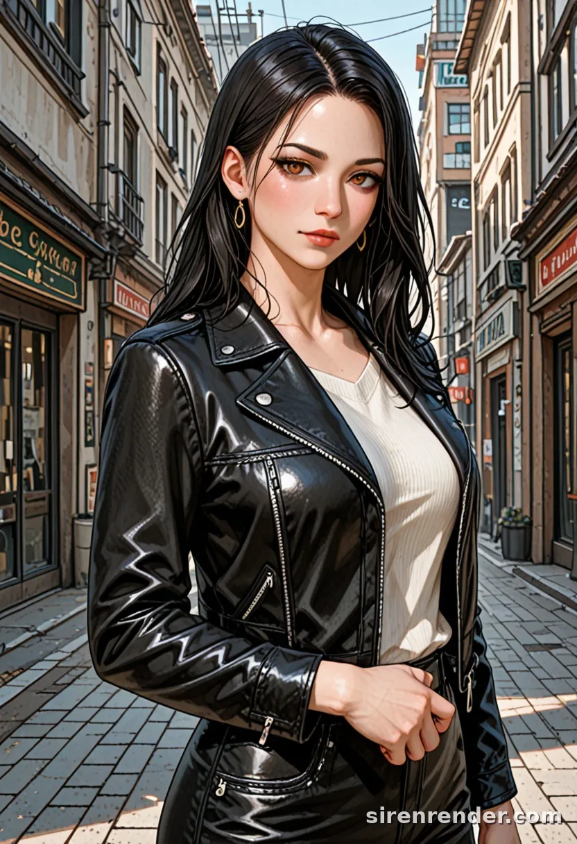 WAI-Illustrious render with the tag leather jacket, seed 1001