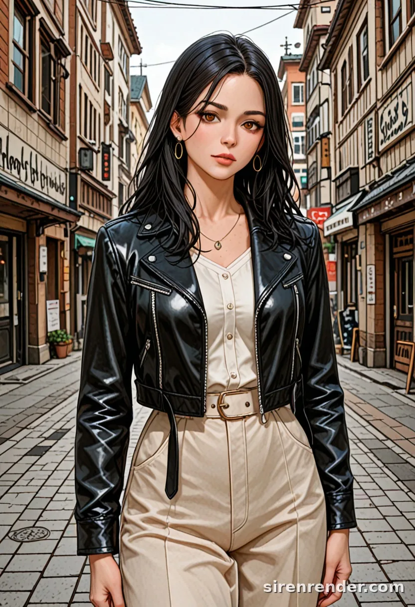 WAI-Illustrious render with the tag leather jacket, seed 1002