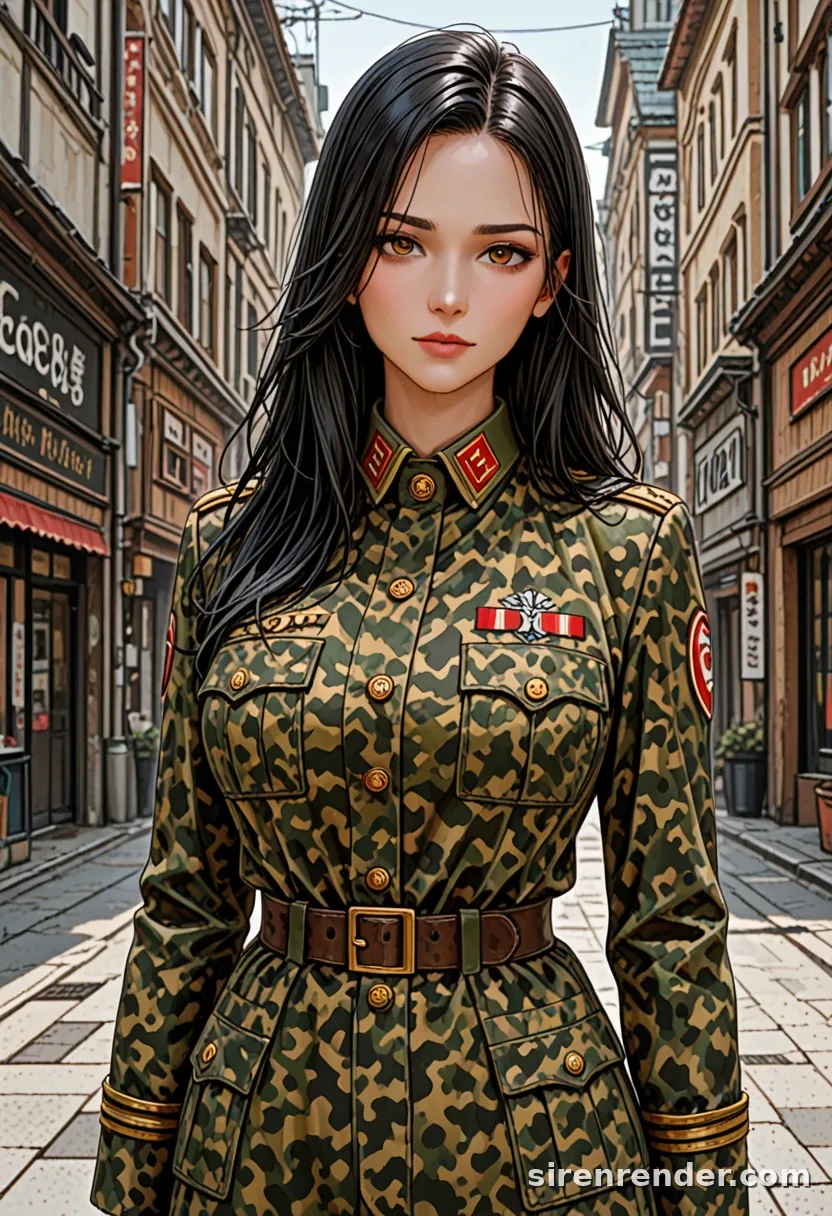 WAI-Illustrious render with the tag military uniform, seed 1001