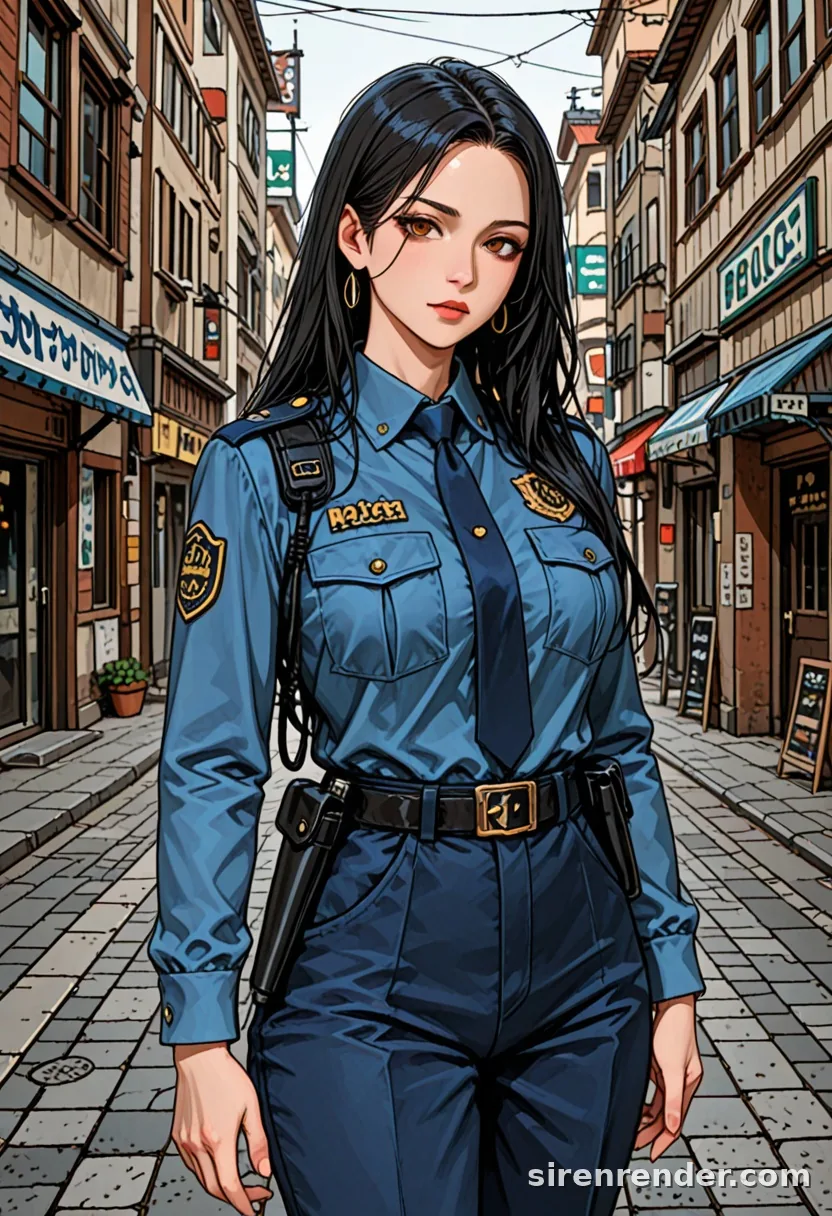 WAI-Illustrious render with the tag police uniform, seed 1002