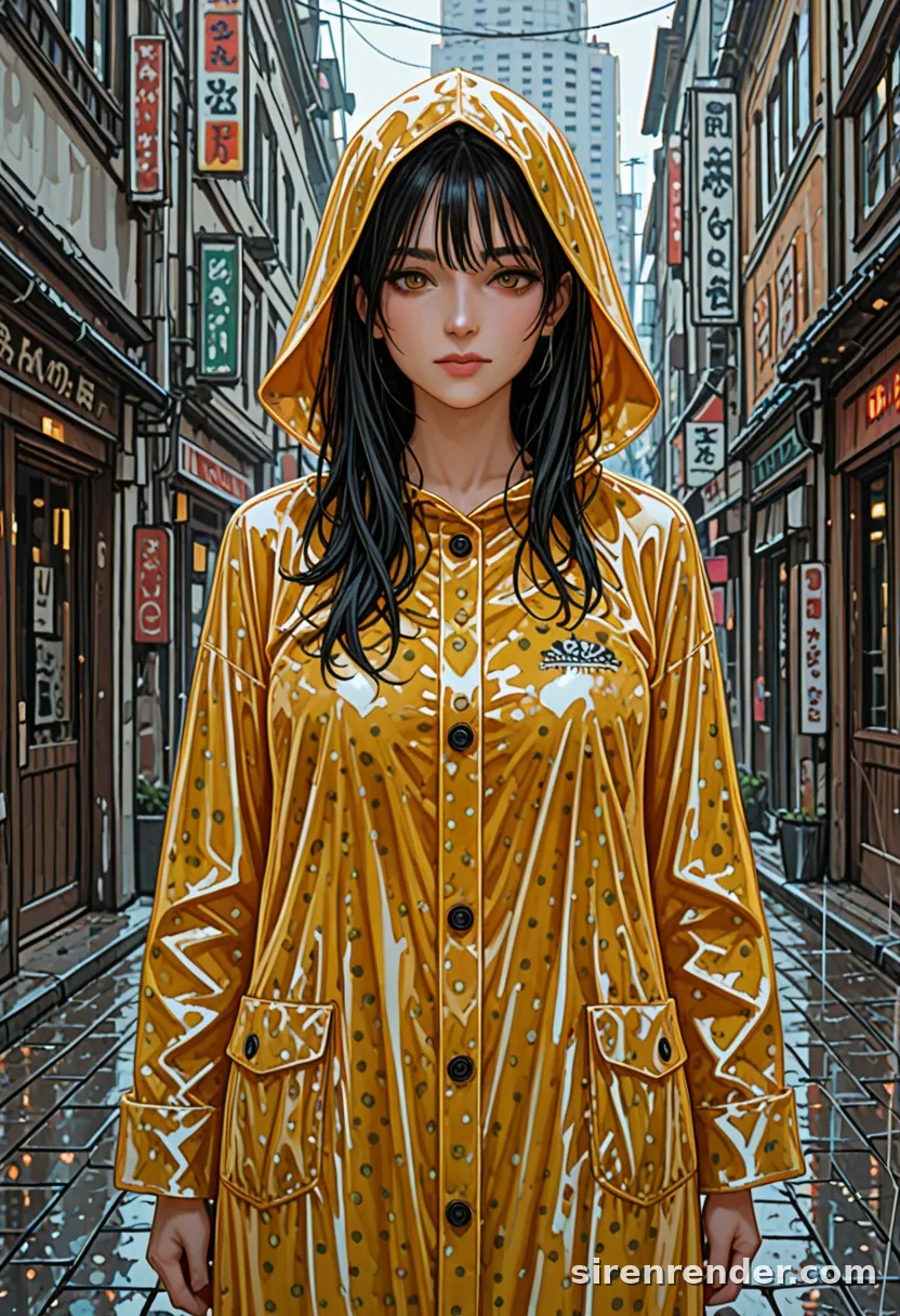 WAI-Illustrious render with the tag raincoat, seed 1001