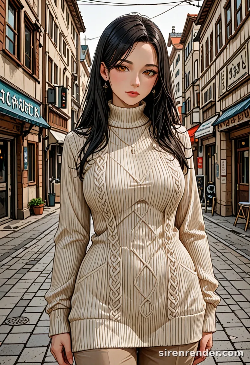 WAI-Illustrious render with the tag turtleneck sweater, seed 1002