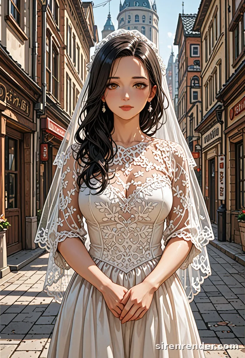 WAI-Illustrious render with the tag wedding dress, seed 1001