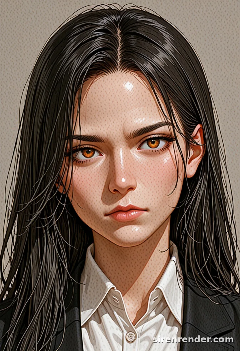 WAI-Illustrious render with the tag frown, seed 1001