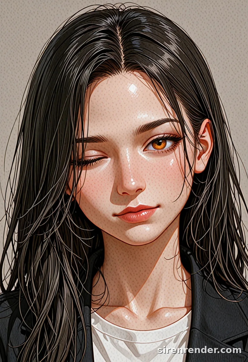 WAI-Illustrious render with the tag one eye closed, seed 1001