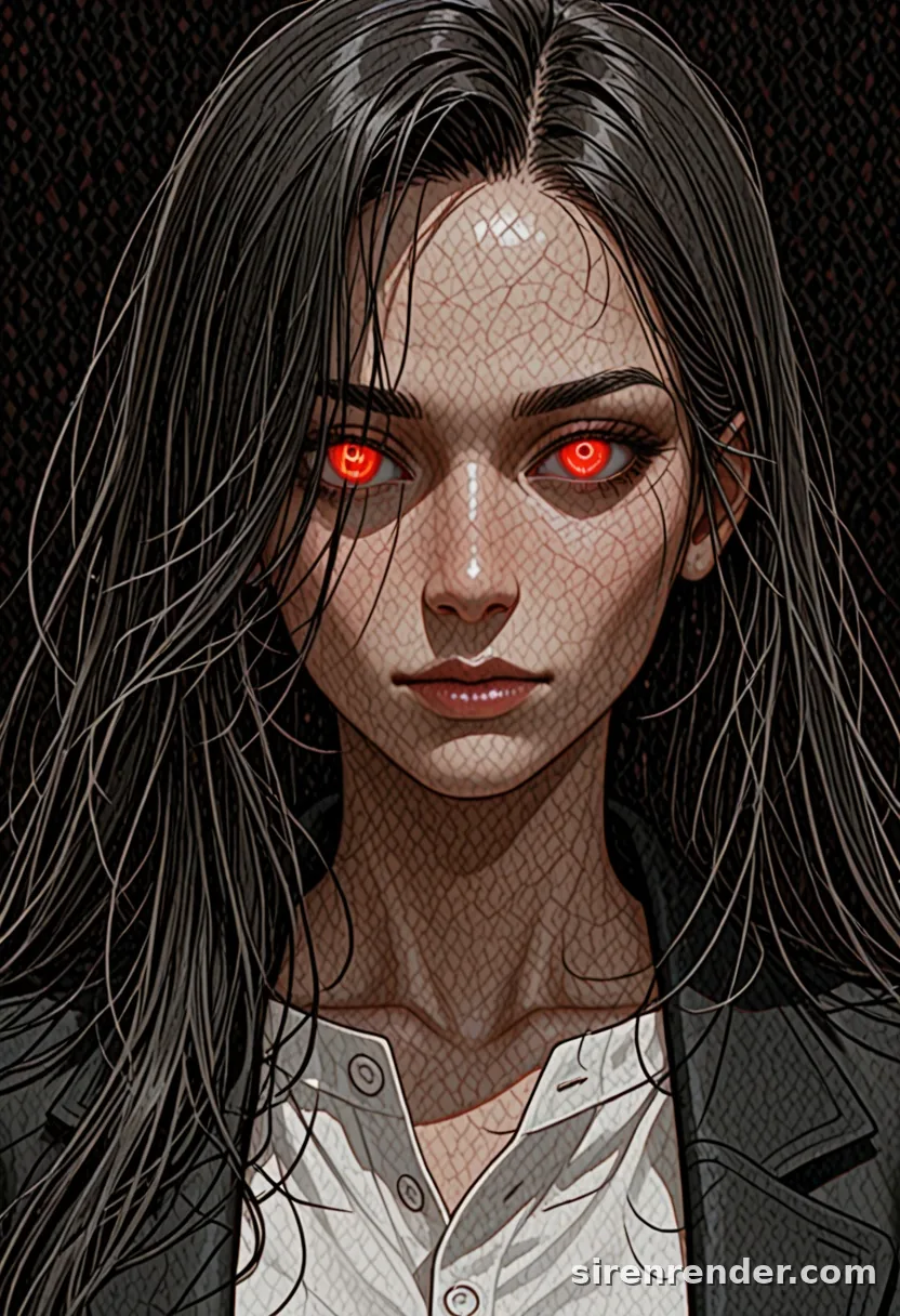 WAI-Illustrious render with the tag glowing eyes, seed 1002