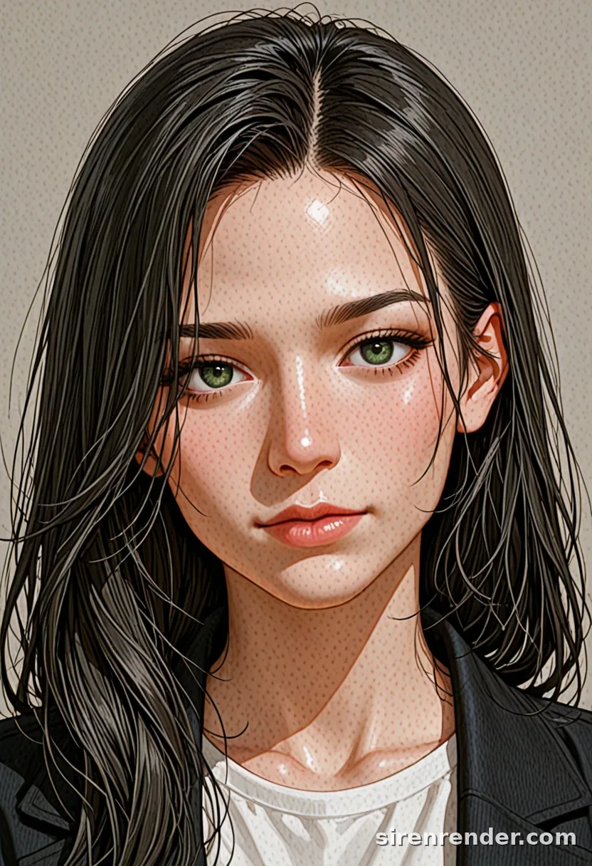 WAI-Illustrious render with the tag green eyes, seed 1001