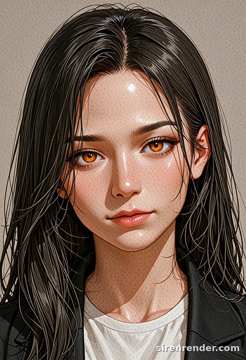 WAI-Illustrious render with the tag orange eyes, seed 1001