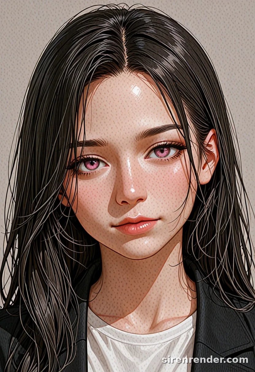 WAI-Illustrious render with the tag pink eyes, seed 1001