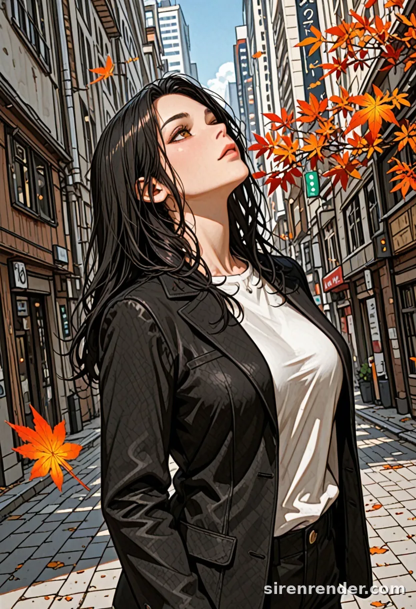 WAI-Illustrious render with the tag looking up, seed 1001
