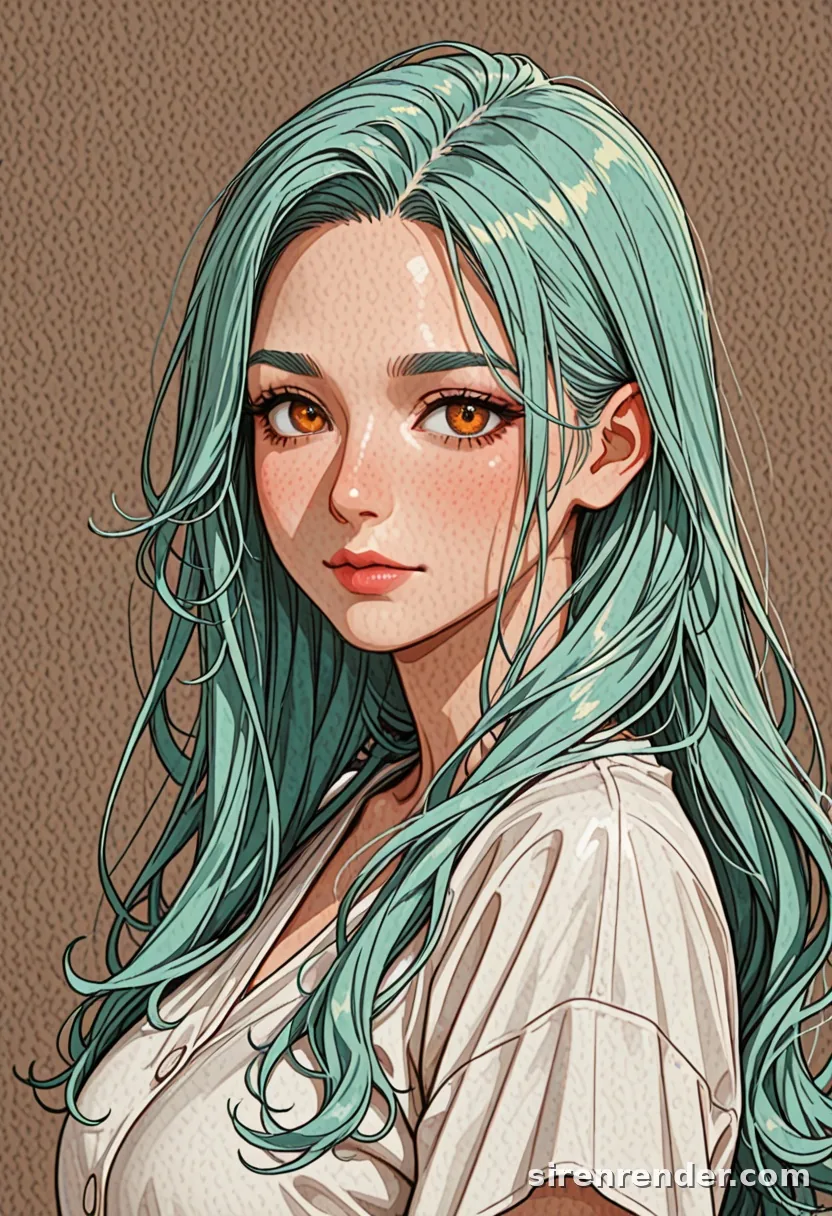 WAI-Illustrious render with the tag aqua hair, seed 1002