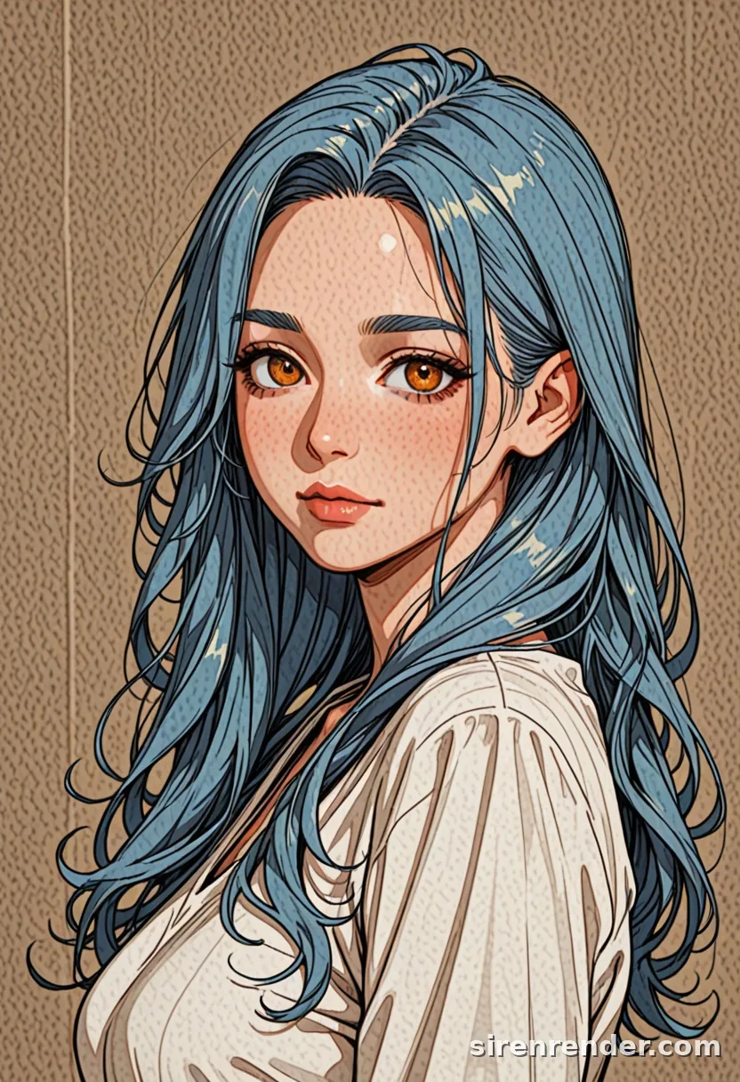WAI-Illustrious render with the tag blue hair, seed 1002