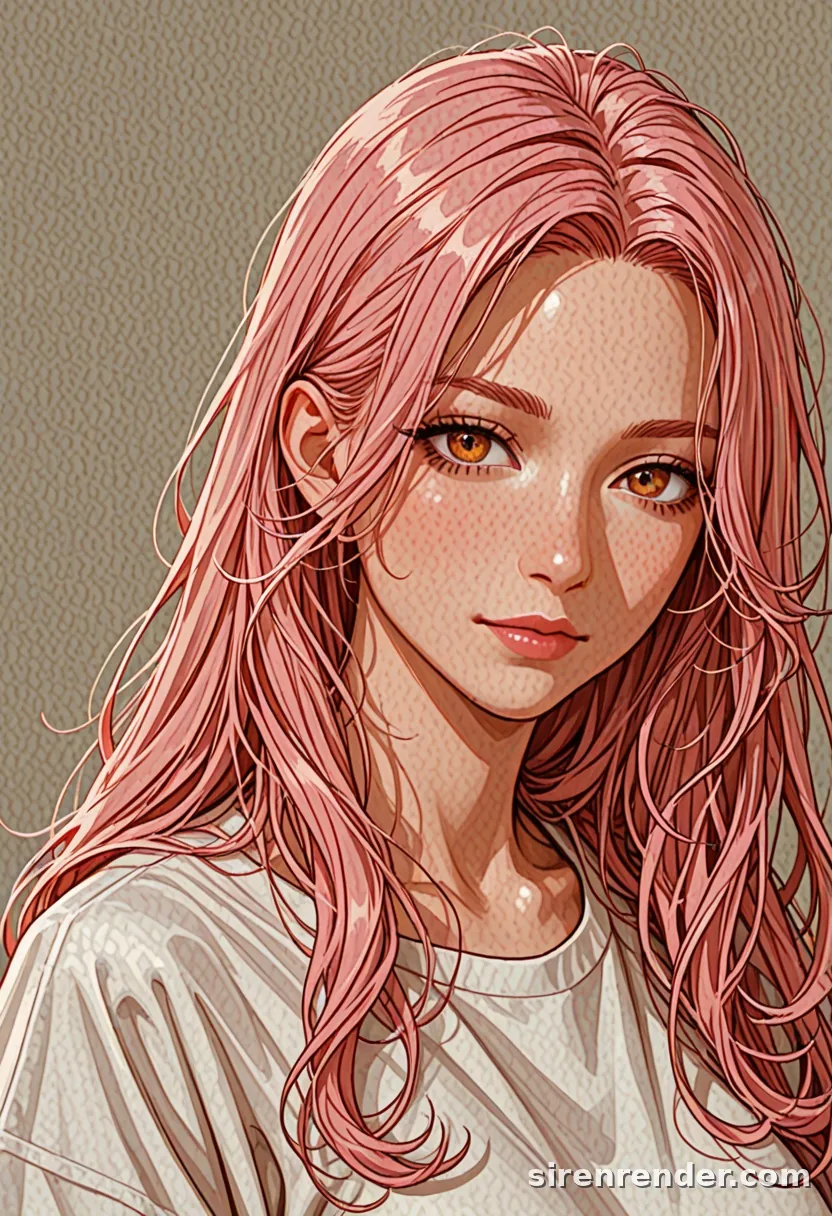 WAI-Illustrious render with the tag pink hair, seed 1001