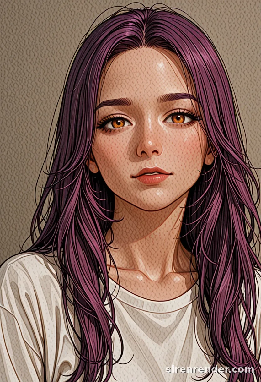 WAI-Illustrious render with the tag purple hair, seed 1001