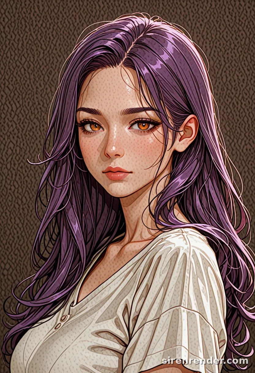 WAI-Illustrious render with the tag purple hair, seed 1002
