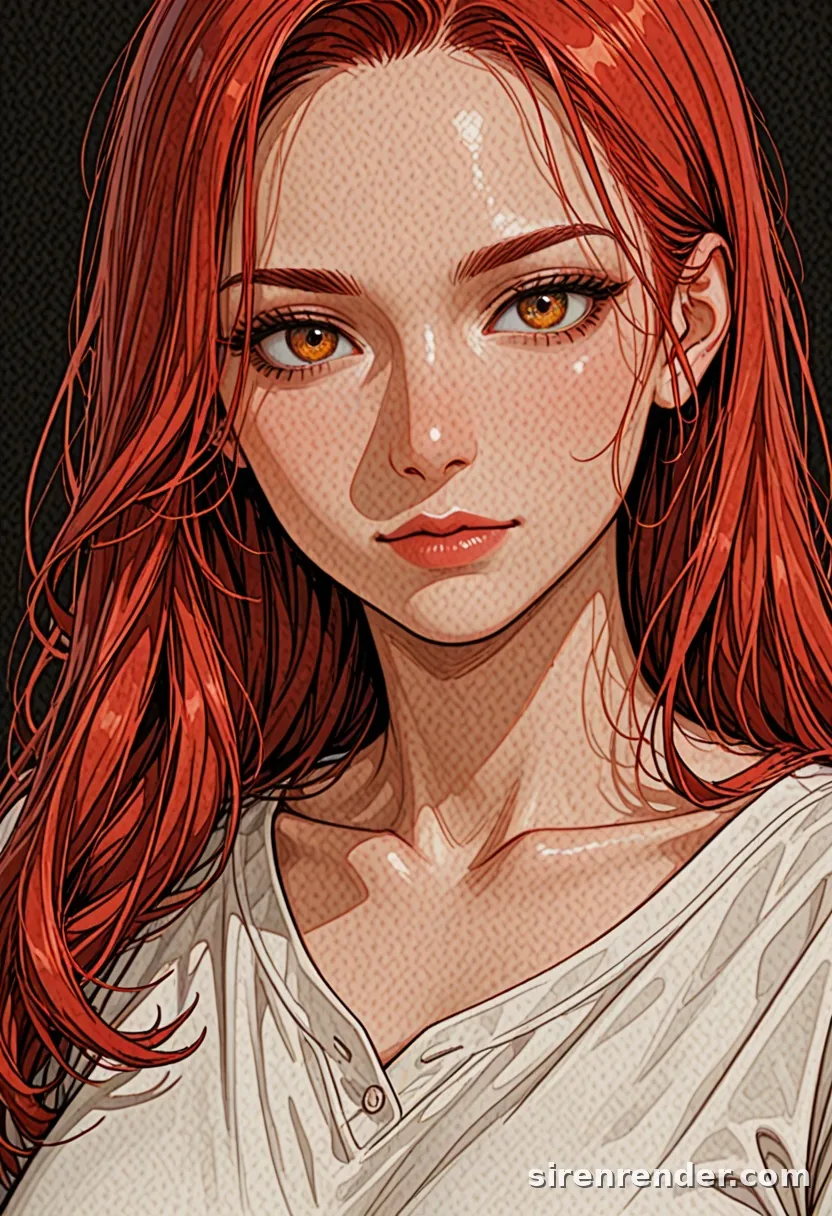 WAI-Illustrious render with the tag red hair, seed 1002