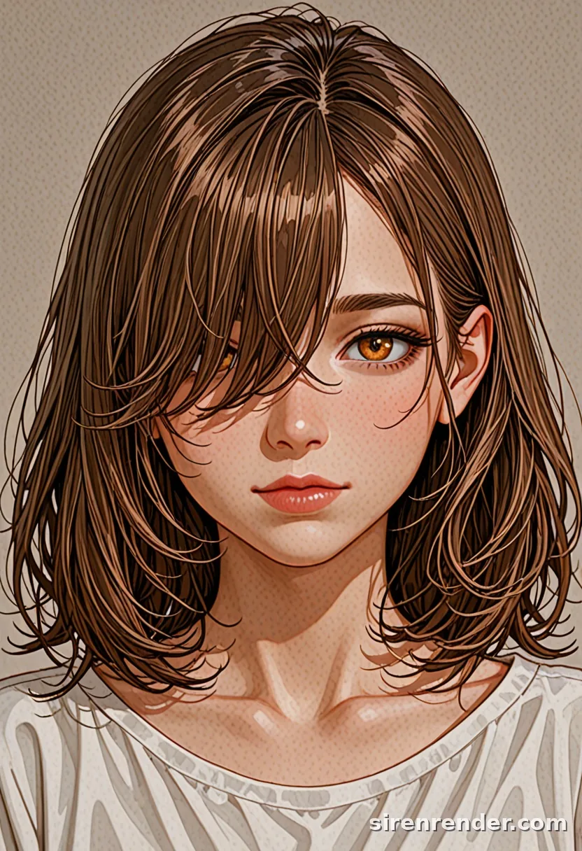 WAI-Illustrious render with the tag hair over one eye, seed 1001