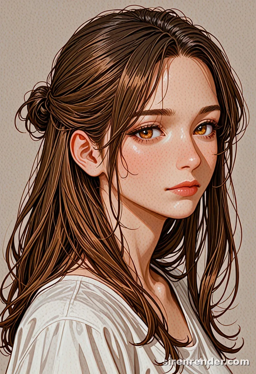 WAI-Illustrious render with the tag half updo, seed 1001