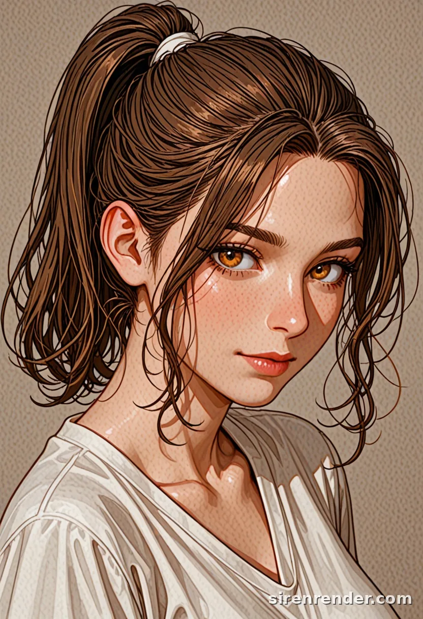 WAI-Illustrious render with the tag high ponytail, seed 1001