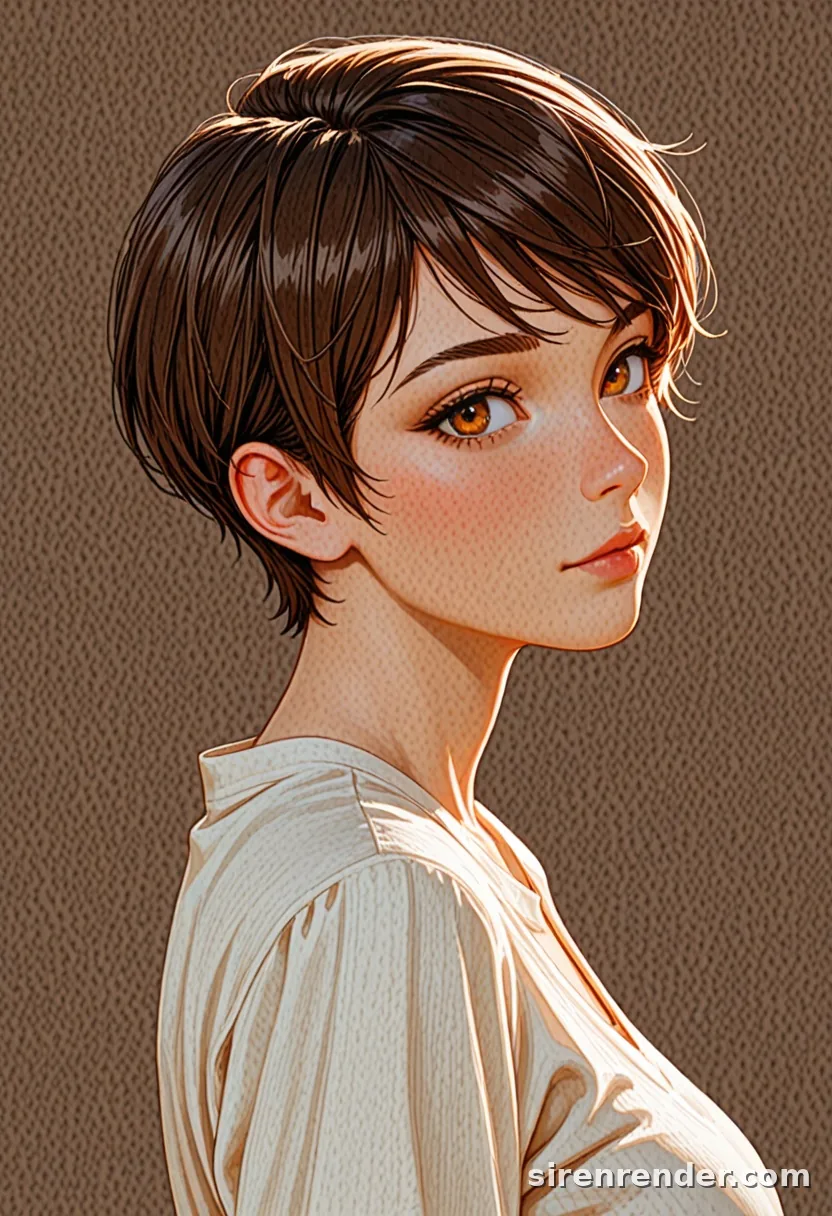 WAI-Illustrious render with the tag pixie cut, seed 1002