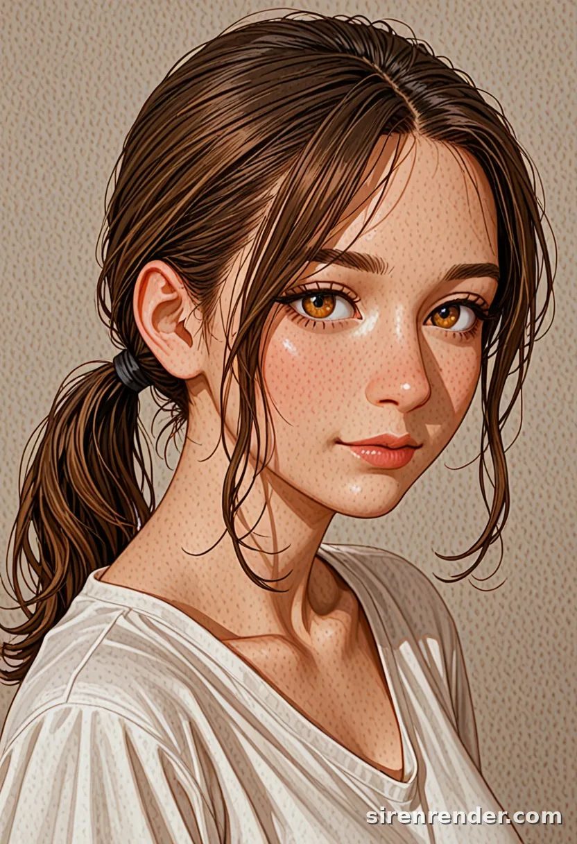 WAI-Illustrious render with the tag ponytail, seed 1001