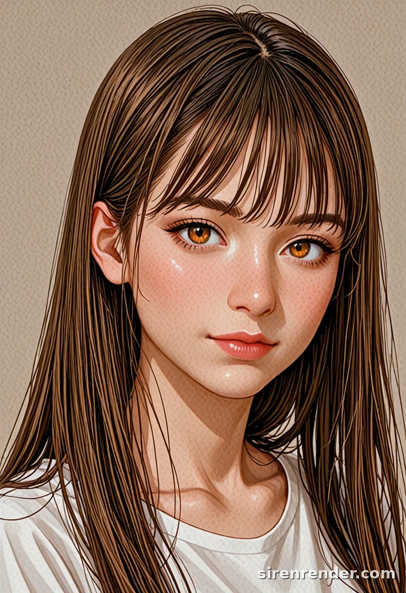 WAI-Illustrious render with the tag straight hair, seed 1001