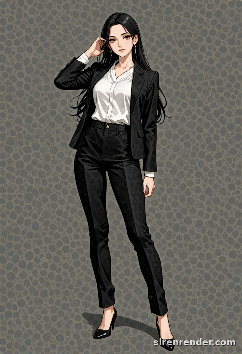 WAI-Illustrious render with the tag adjusting hair, seed 1001