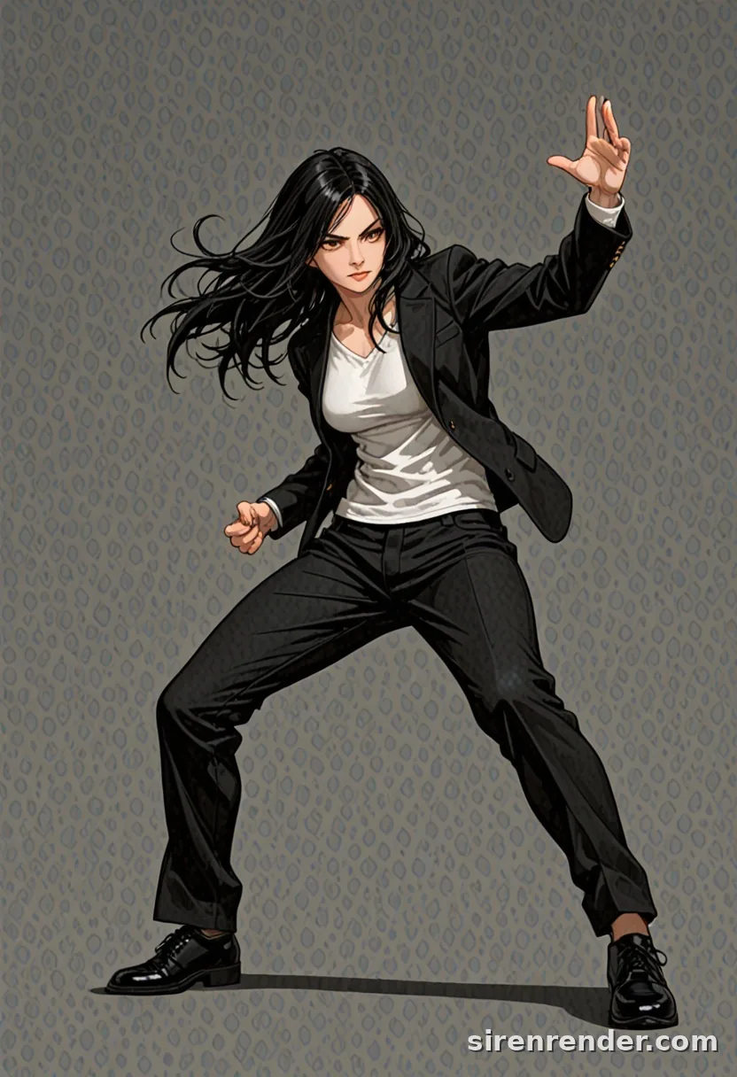 WAI-Illustrious render with the tag fighting stance, seed 1001